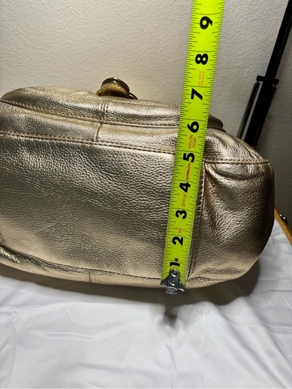 Vintage Michael Kors Fulton Metallic Gold Buckle Pocket Hobo Bag - Picture 14 of 15